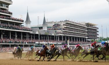 This May 2023 photo shows the 149th running of the Kentucky Derby horse race at Churchill Downs Saturday