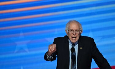 Sen. Bernie Sanders speaks at the 2024 Democratic National Convention in Chicago on August 20.