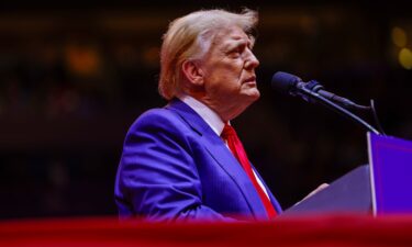 Former President Donald Trump speaks at a campaign rally at Madison Square Garden on October 27 in New York City.