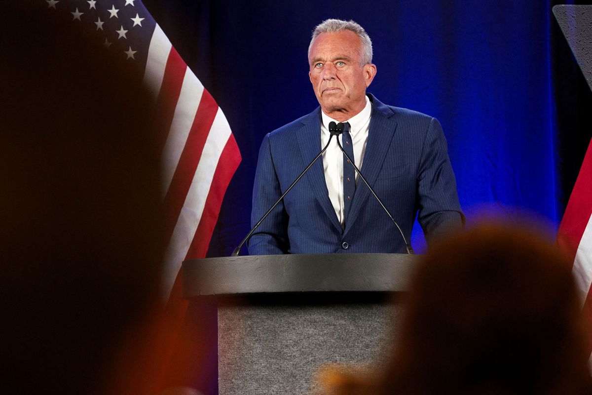 <i>Thomas Machowicz/Reuters via CNN Newsource</i><br/>Independent presidential candidate Robert F. Kennedy Jr. makes an announcement on the future of his campaign in Phoenix