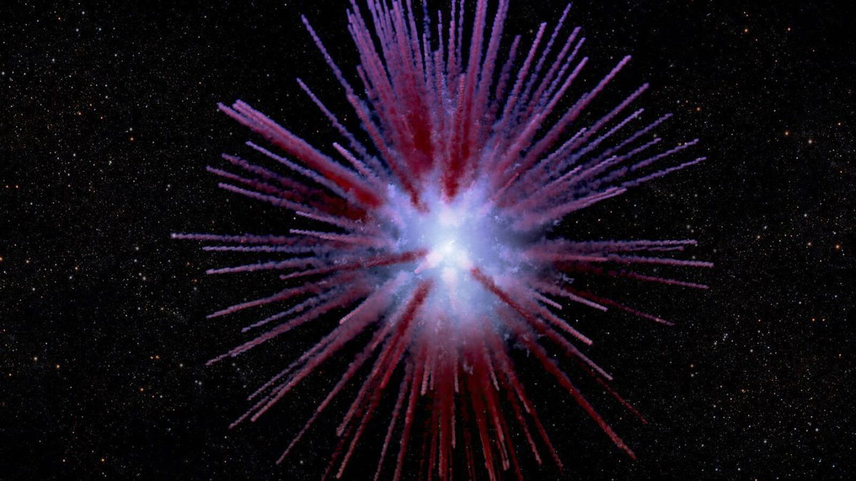 <i>Caltech via CNN Newsource</i><br/>Filaments radiate away from a “zombie star” the explosion created.