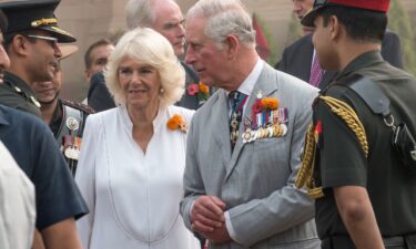 Then-Prince Charles and Camilla during a visit to India on November 9