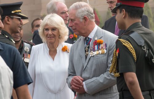 Then-Prince Charles and Camilla during a visit to India on November 9