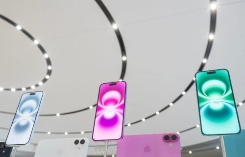 New Apple iPhone 16 models are displayed after Apple's "It's Glowtime" event in Cupertino