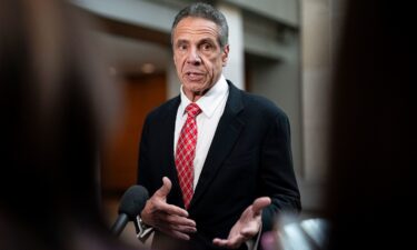 Former Gov. Andrew Cuomo speaks to reporters following a closed-door interview with the House Oversight and Accountability Subcommittee on Coronavirus Pandemic on Capitol Hill