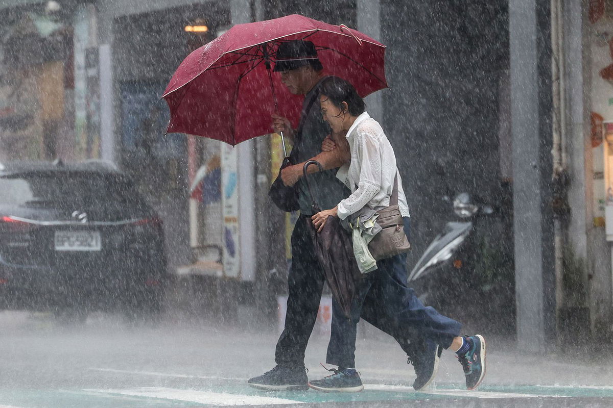 <i>I-Hwa Cheng/AFP/Getty Images via CNN Newsource</i><br/>Heavy downpours in Keelung