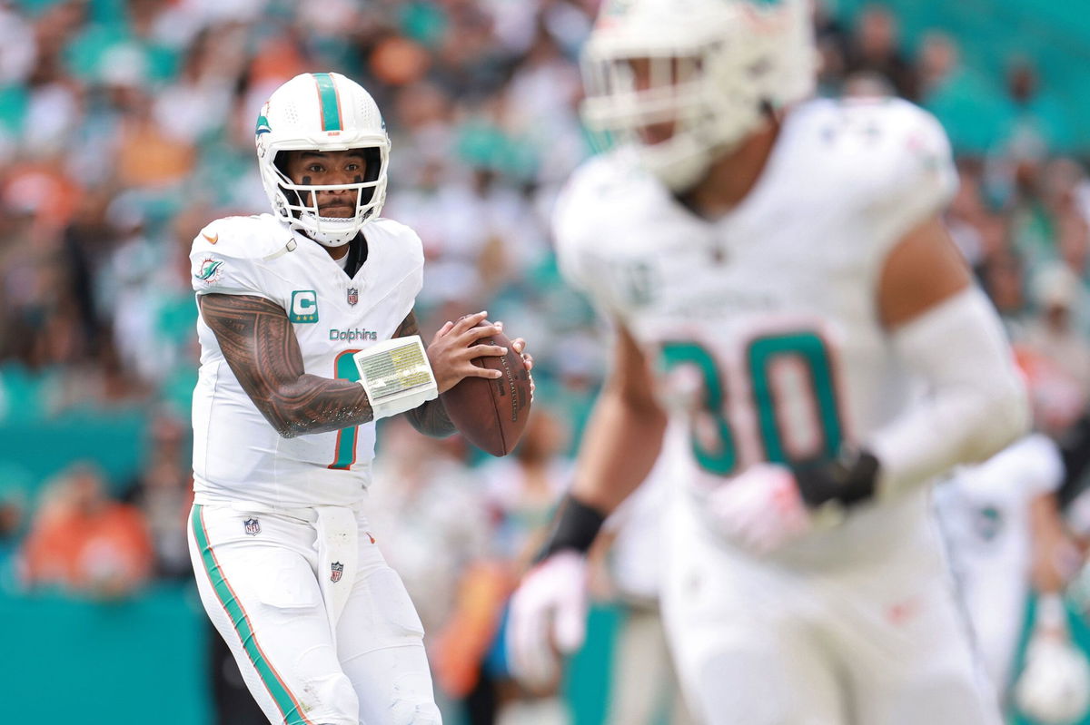 <i>Carmen Mandato/Getty Images via CNN Newsource</i><br/>Tagovailoa (No. 1) returned to action in Week 8 following another concussion.