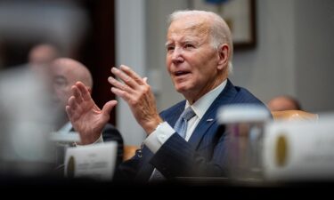 President Joe Biden gives an update on the government's response to Hurricanes Milton and Helene in the Roosevelt Room of the White House on October 11.