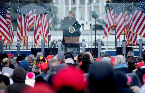 President Donald Trump speaks to supporters from The Ellipse near the White House on January 6