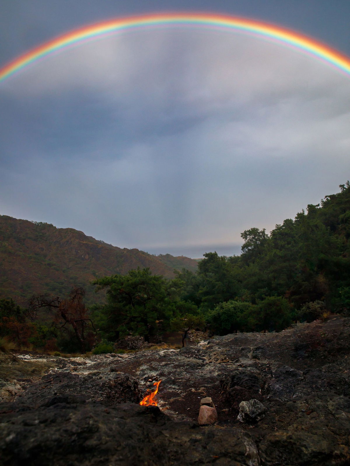 <i>Lyudmila Aksenova/iStockphoto/Getty Images via CNN Newsource</i><br/>The flaming rocks are part of a protected cultural area.