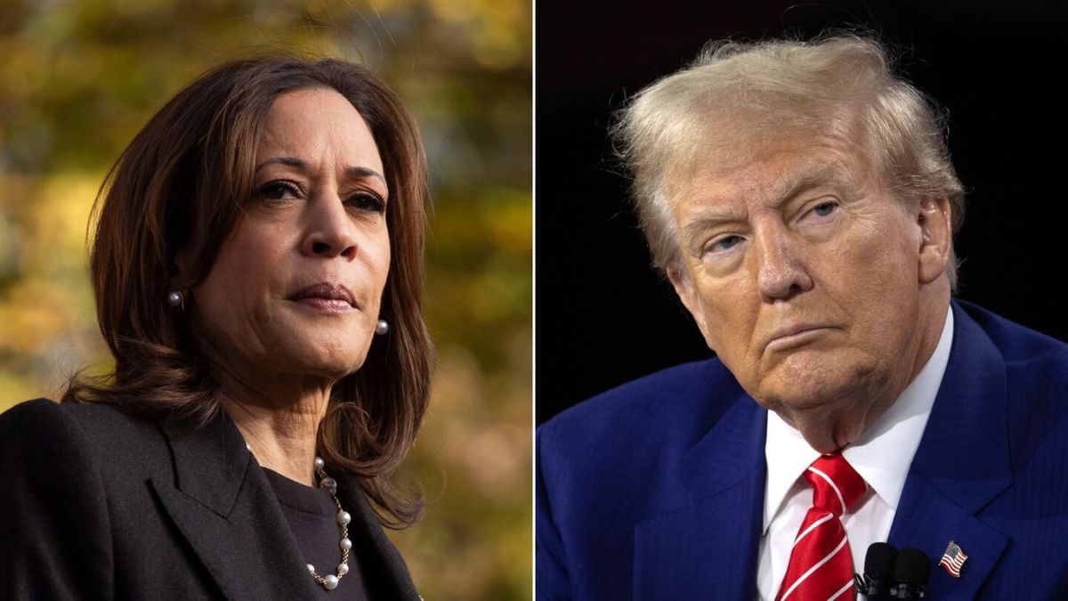 <i>Getty Images via CNN Newsource</i><br/>Vice President Kamala Harris and former President Donald Trump are seen here. Harris turns 60 on October 20.