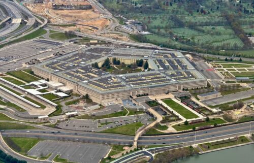 An aerial view of the Pentagon in Washington