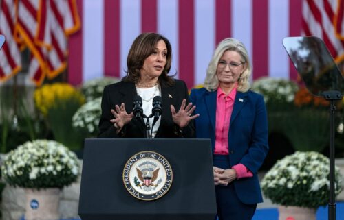 Vice President Kamala Harris speaks during a rally at Ripon College on October 3 in Ripon