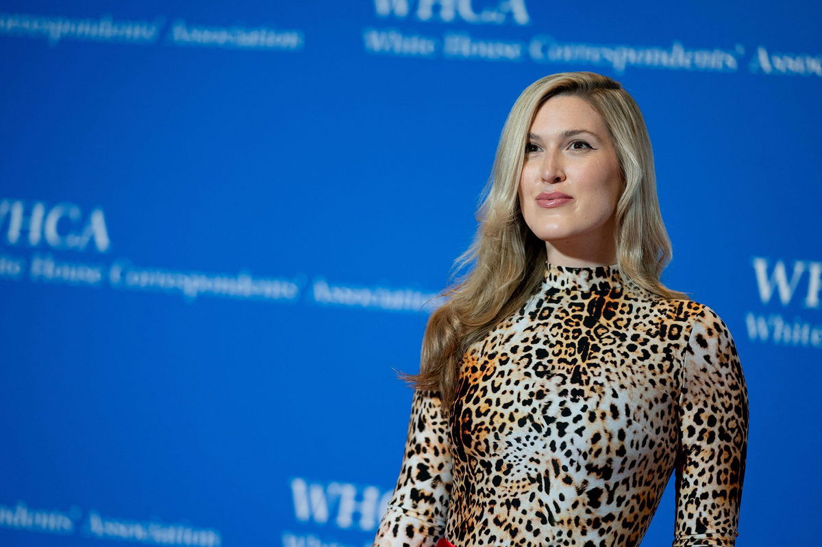 <i>Stefani Reynolds/AFP/Getty Images via CNN Newsource</i><br/>Reporter Olivia Nuzzi arrives for the White House Correspondents' Association dinner at the Washington Hilton in Washington