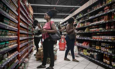 Shoppers at a supermarket in Fort-de-France on the French Caribbean island of Martinique on October 14. The island has been rocked by riots over rising prices.