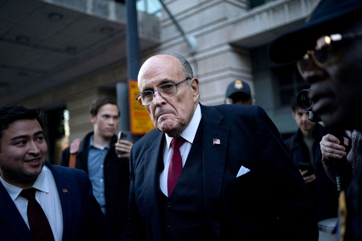 <i>Bonnie Cash/Reuters/File via CNN Newsource</i><br/>Former New York Mayor Rudy Giuliani departs the US District Courthouse after he was ordered to pay $148 million in his defamation case in Washington