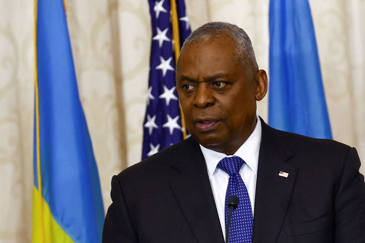 <i>Valentyn Ogirenko/Reuters via CNN Newsource</i><br/>Defense Secretary Lloyd Austin delivers a speech at the Diplomatic Academy