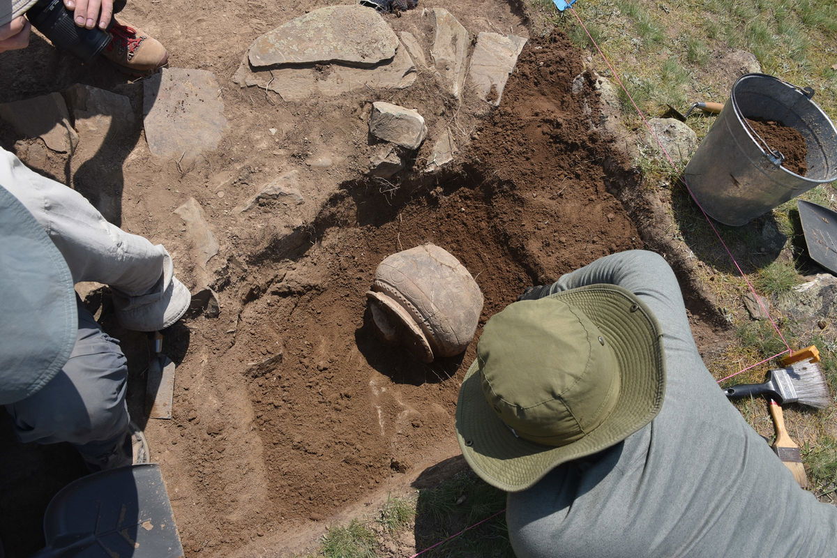 <i>Michael Frachetti via CNN Newsource</i><br/>Preliminary excavations in 2022 at the site of Tugunbulak revealed medieval pottery.