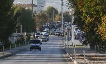 Emergency services respond to the attack at the Turkish Aerospace Industries in Ankara on Wednesday.