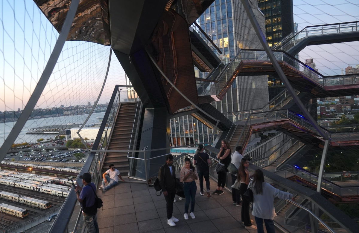 <i>Selcuk Acar/Anadolu/Getty Images via CNN Newsource</i><br/>The Vessel at Hudson Yards in New York City reopened Monday with safety netting after four suicides forced its closure in 2021.