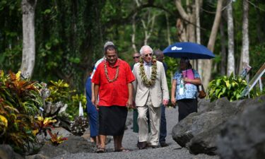 King Charles III formally opens The King's Garden on the grounds of the Robert Louis Stevenson Museum on October 25 in Apia