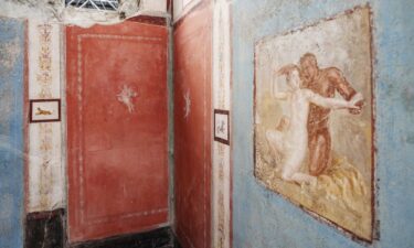 A tiny house adorned with elaborate - and sometimes erotic - frescoes has been uncovered in Pompeii.