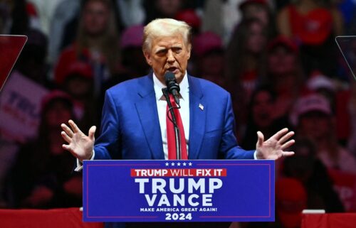 Former President Donald Trump speaks during a campaign rally at Madison Square Garden in New York on October 27.