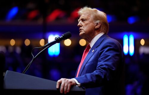 Former President Donald Trump speaks at a campaign rally at Madison Square Garden in New York City on October 27.