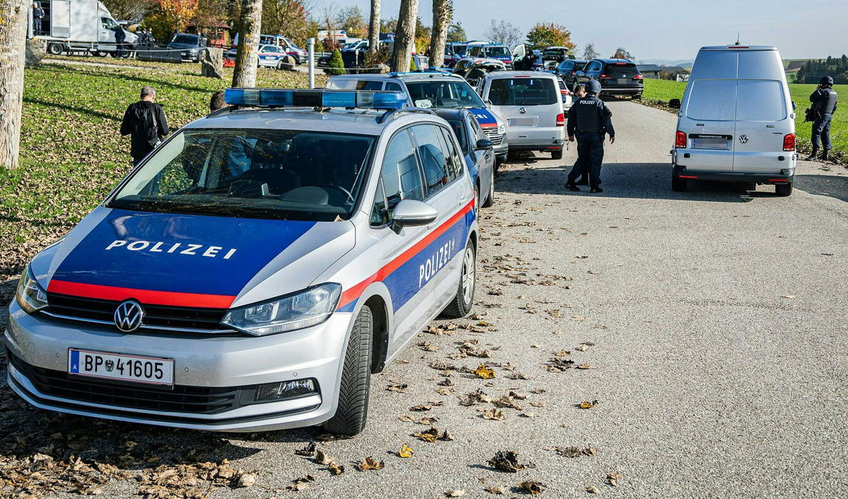 <i>Antonio Bayer/APA/AFP/Getty Images via CNN Newsource</i><br/>Police patrol near Rohrbach