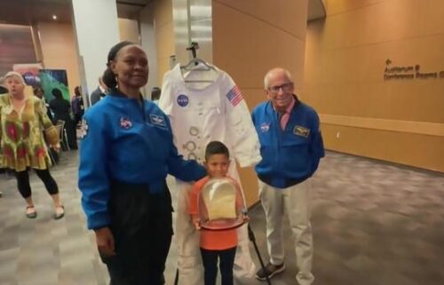 NASA astronauts Yvonne Cagle and Kenneth Cockrell meet with patients and families impacted by cancer at UCSF Benioff Children's Hospital on Friday