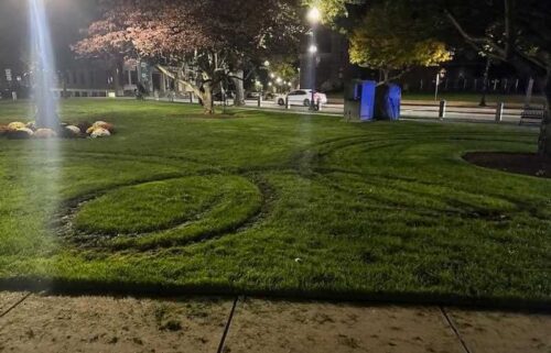 Riders on ATVs tore up the manicured lawn on the historic Taunton Green by doing donuts in multiple locations.