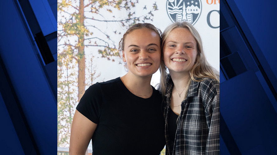 Allison Barr, left, is a first-generation student at OSU-Cascades.