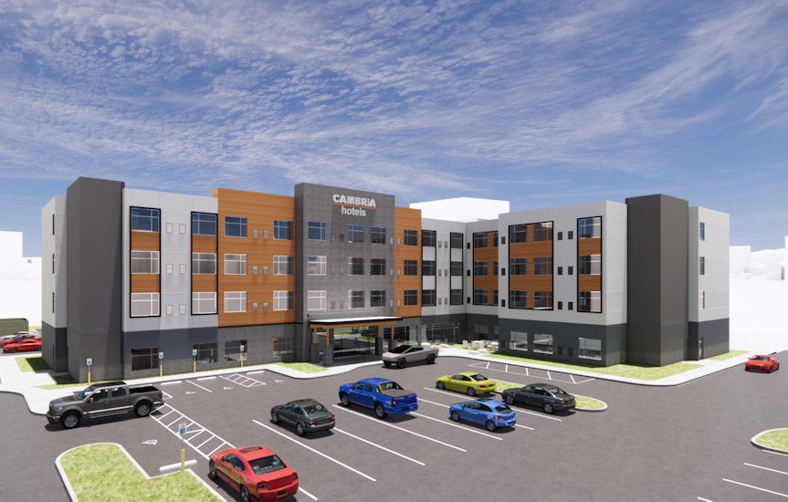 Rendering of new Cambria Hotel coming in SW Bend by 2026.