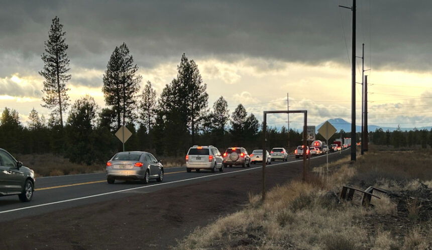 Highway 97 La Pine crash backup 11-4