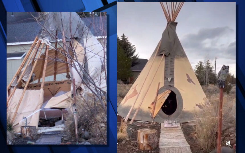 Lexi Peterson torn-apart teepee