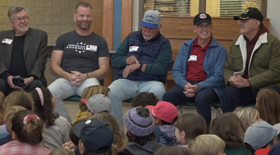 High Lakes Elementary students got to hear from, meet area veterans at Tuesday assembly.