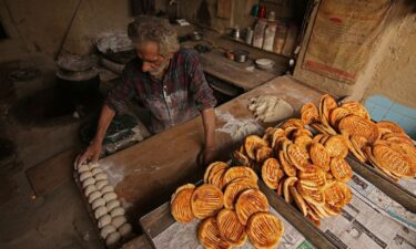 A baker prepares bread in Srinagar