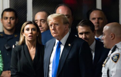 Former President Donald Trump departs the courtroom after being found guilty on all 34 counts in his hush money trial at Manhattan Criminal Court in New York City on May 30.