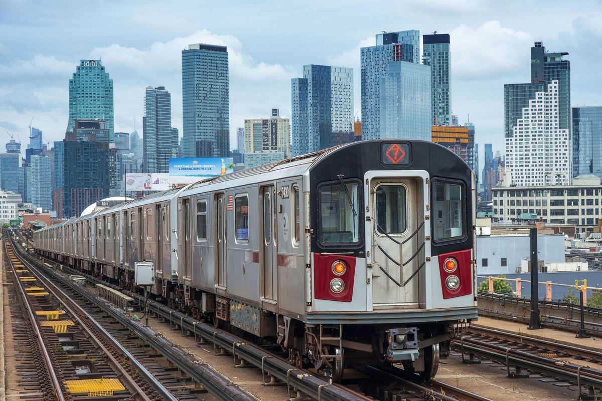 <i>Sergi Reboredo/VWPics/Universal Images Group/Getty Images/File via CNN Newsource</i><br/>The 7 Train rolls in Queens