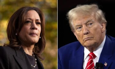 Vice President Kamala Harris and former President Donald Trump are pictured in a split image. Donald Trump is re-using his 2020 playbook to baselessly claim the 2024 election is being stolen from him and is being joined by allies with big megaphones amplifying his falsehoods ahead of Election Day.