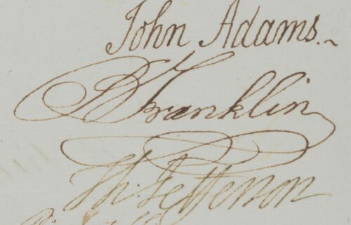 The signatures of John Adams