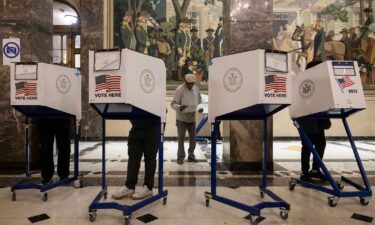 Voters cast their ballots at the Bronx County Supreme Court in New York on November 5