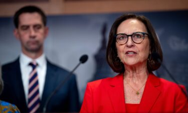 Sen. Deb Fisher speaks during a news conference on Capitol Hill on May 1 in Washington