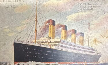 The front of the postcard written by a first-class passenger on the Titanic three days before it sank.