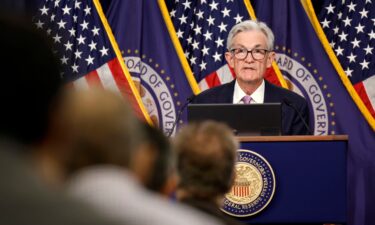 Federal Reserve Chair Jerome Powell speaks at the William McChesney Martin Jr. Federal Reserve Board Building on September 18 in Washington