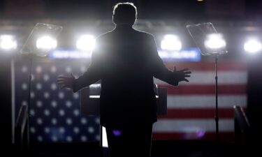 Former President Donald Trump speaks during a campaign rally at the Santander Arena on November 4