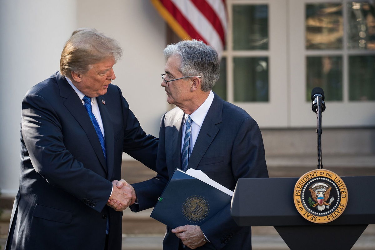 <i>Drew Angerer/Getty Images/File via CNN Newsource</i><br/>President-elect Donald Trump appointed Jerome Powell to lead the Federal Reserve in November 2017. President Joe Biden reappointed him five years later for another term as Fed Chair that is set to expire in 2026.