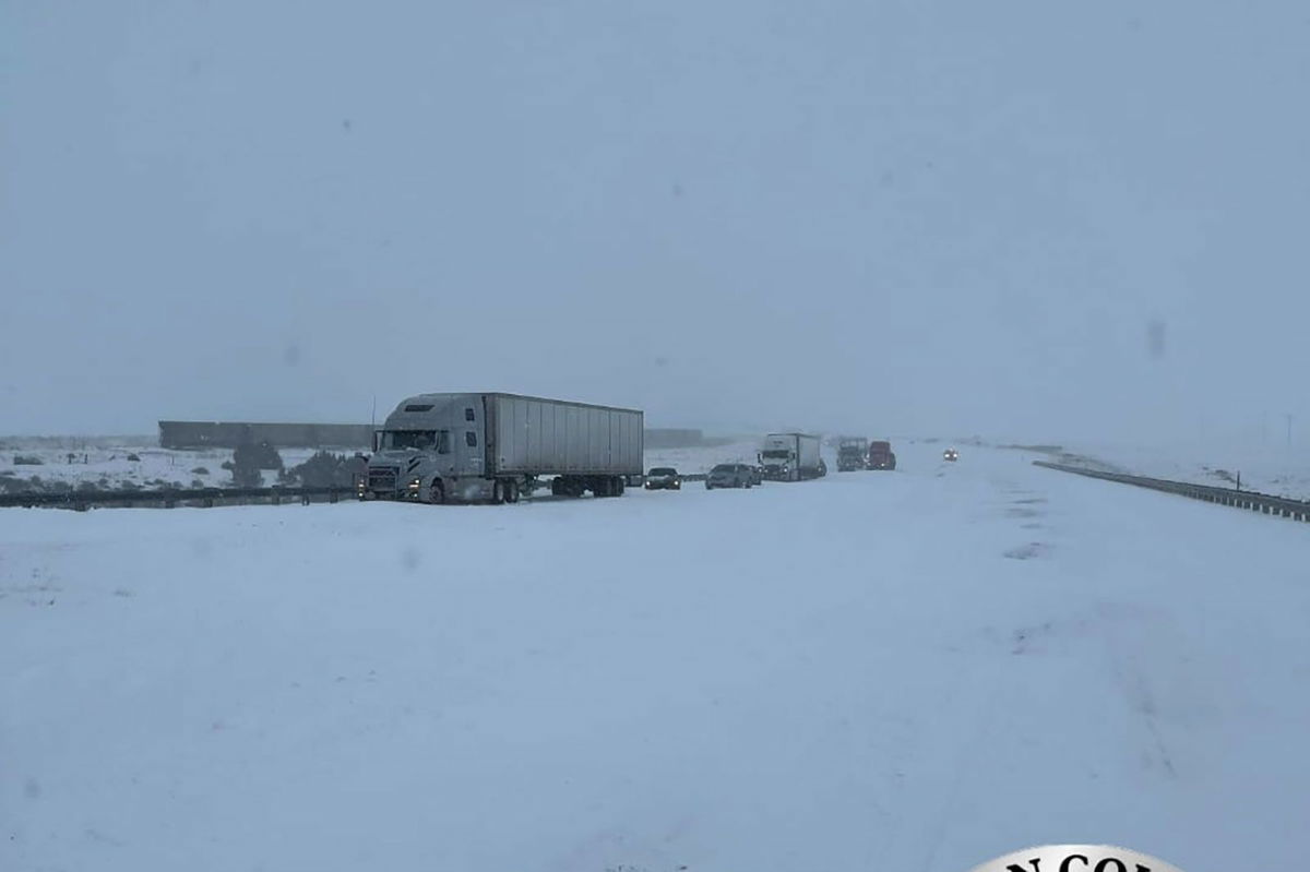 <i>Union County Sheriff's Office via CNN Newsource</i><br/>Many drivers were stuck on US Highway 64/87 near Des Moines