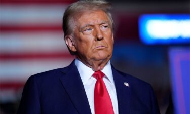 Former President Donald Trump appears during a campaign rally in Reading