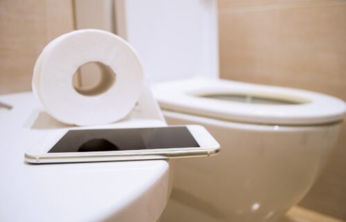 Leave your devices behind when you head to the bathroom